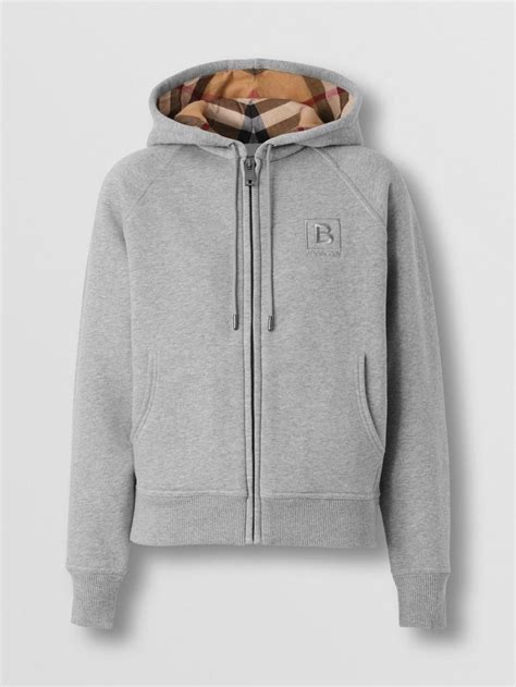 letter graphic cotton blend hooded top burberry|burberry letter melange hoodie.